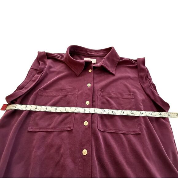 Lou & Grey Burgundy Sandwashed Sleeveless Romper size small - Picture 5 of 9